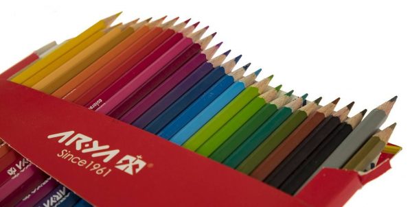 مداد رنگی 2+24 رنگ مقوایی آریا
